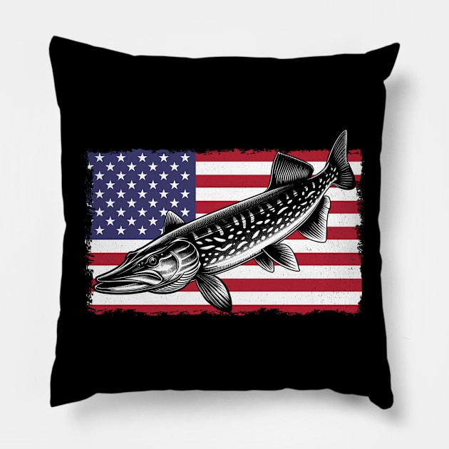 Usa flag pike Pillow by RusticVintager