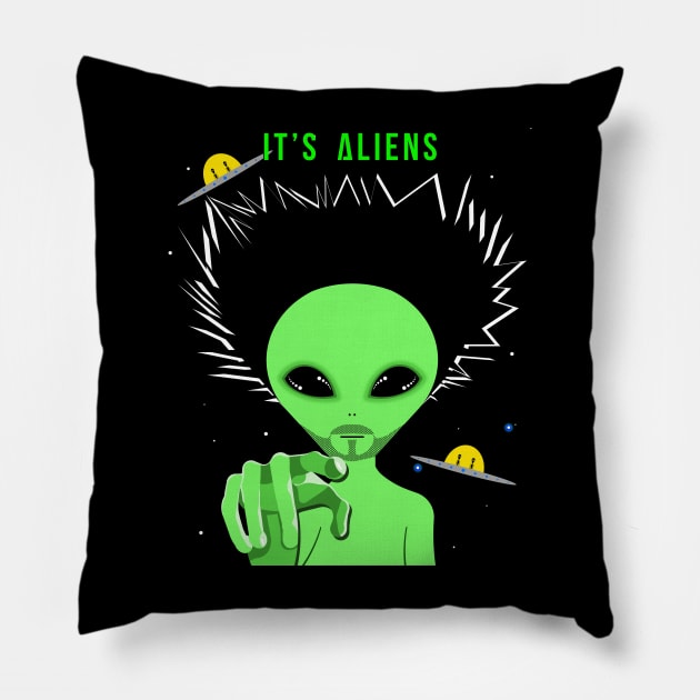 It's Aliens Pillow by SiSuSiSu