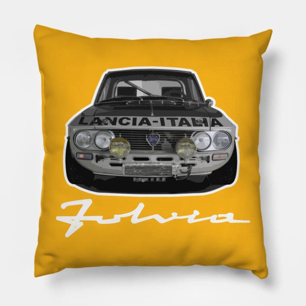 Fulvia Rally 71 (Dark) Pillow by NeuLivery