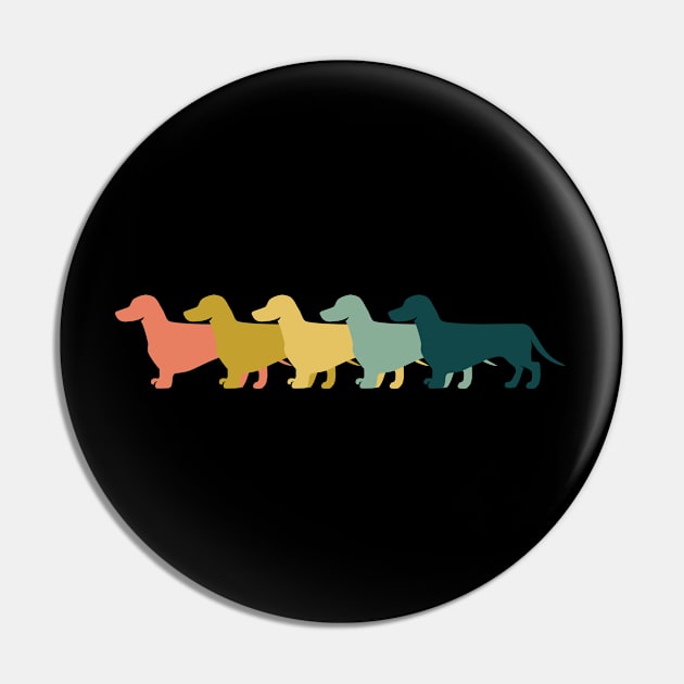 Dachshund - Dachshund Retro Pin by Kudostees