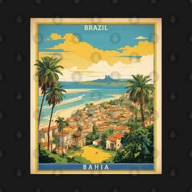 Salvador Bahia Brazil Vintage Tourism Travel Poster by TravelersGems