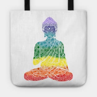 Rainbow Chakras Buddha Tote