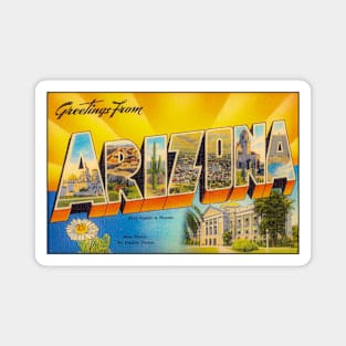 Greetings from Arizona Vintage 1930's Postcard Magnet