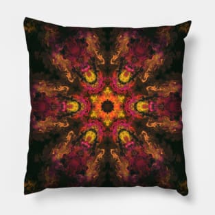 Psychedelic Hippie Red Yellow and Orange Pillow