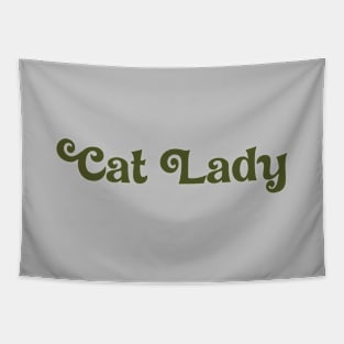 Cat Lady, green Tapestry