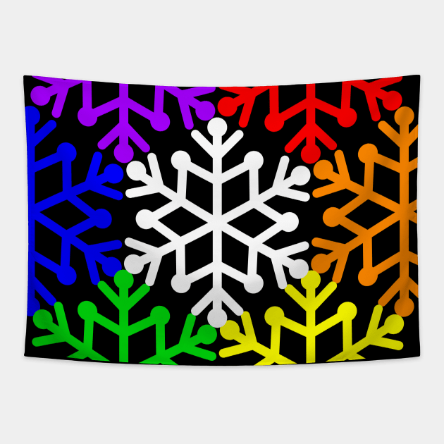 Gay Pride Snowflake Winter Christmas Holiday Tapestry by Muzehack