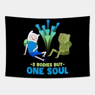 2 Bodies But One Soul - Finn And Fern Adventure Time Characters Tapestry