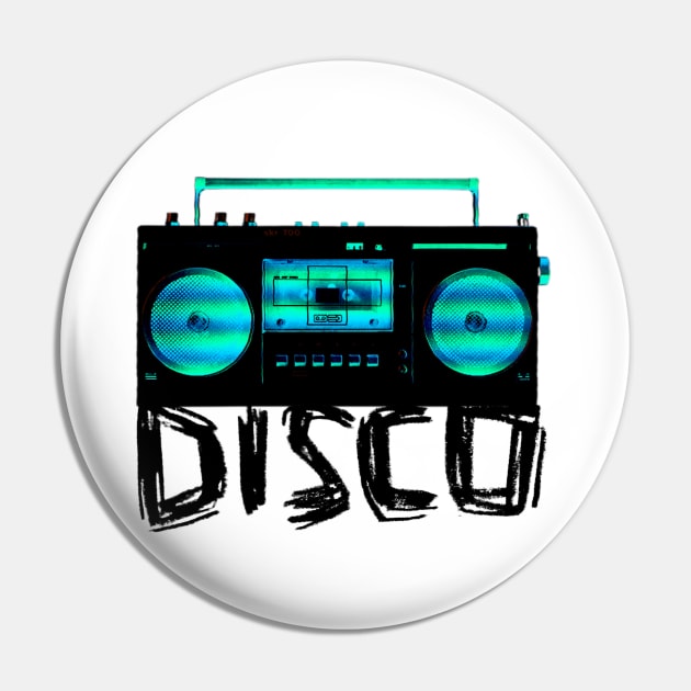 Music Vintage Disco Radio for Disco Party Pin by badlydrawnbabe