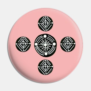 Black Tribal Circles Pin