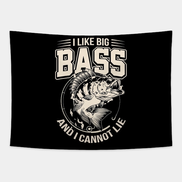 I Like Big Bass And I Cannot Lie 2 Funny Fishing Tapestry by ryanjaycruz