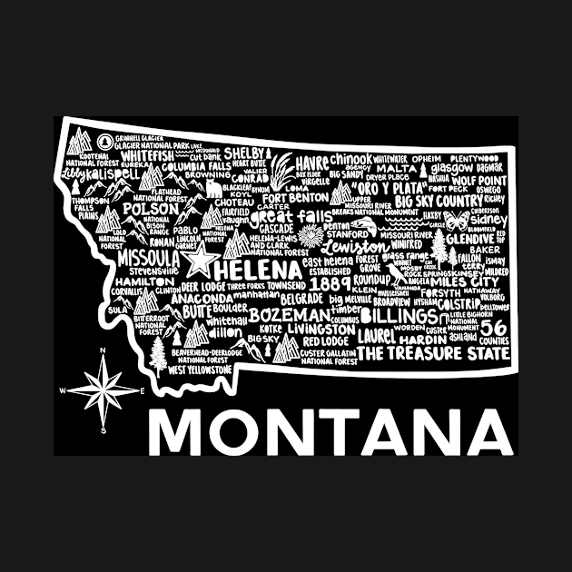 Montana Map by fiberandgloss