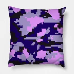 Blue Purple Digital Camouflage Pillow