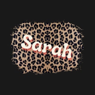 Sarah Name on Leopard T-Shirt