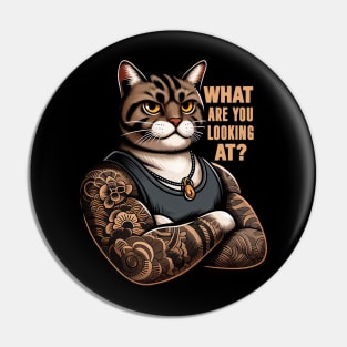 What Are You Looking At meme Tabby Cat Pin