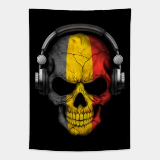 Dark Skull Deejay with Belgian Flag Tapestry