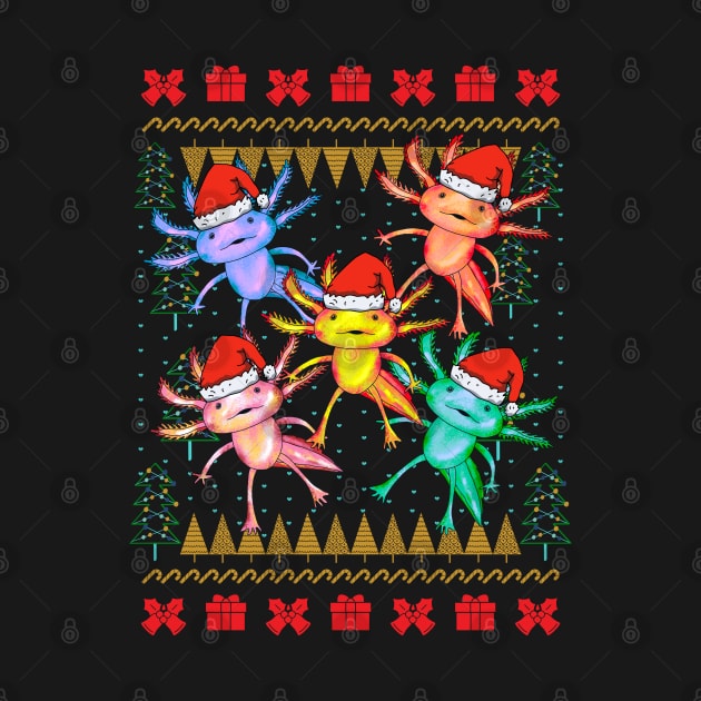 Firefly Axolotls Ugly Christmas Sweater by okpinsArtDesign