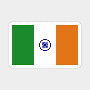 Ireland / India Flag Mashup Magnet