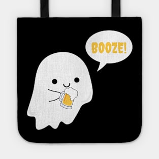 BOOze- a funny ghost drinking beer/alcohol design Tote