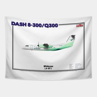 DeHavilland Canada Dash 8-300/Q300 - Widerøe (Art Print) Tapestry