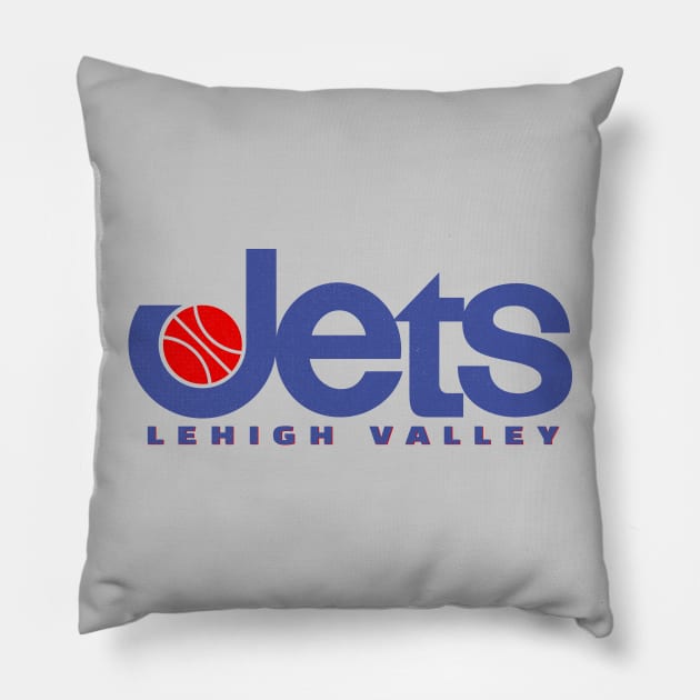 Defunct Lehigh Valley Jets CBA Basketball 1979 Pillow by LocalZonly