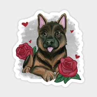 German shepherd puppy love Magnet