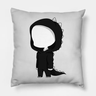 slenderman dinosaur chibi Pillow