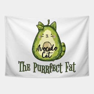 Avocado Cat: The Purrfect Fat funny design Tapestry