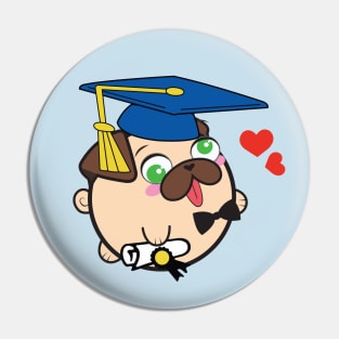 Doopy the Pug Puppy - Graduation Pin