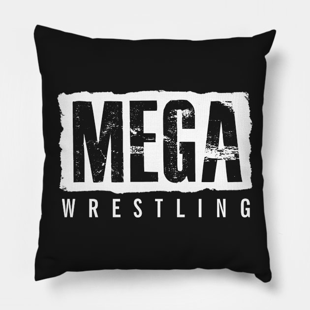 MEGA (White) Logo - Tee Pillow by MEGACHAMPIONSHIPWRESTLINGSHOP