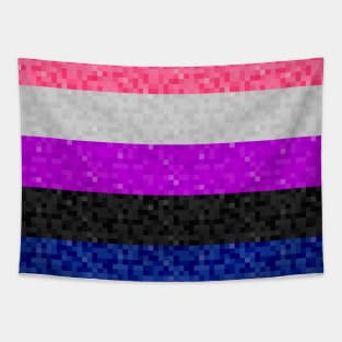 Gender Fluid Pride Pixel Flag Repeating Background Tapestry