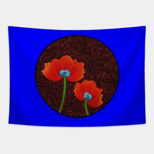 Digital Abstract of Red Poppies Pocket Version (MD23Mrl004) Tapestry