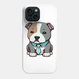 An adorable pit bull puppy wearing a tie Phone Case