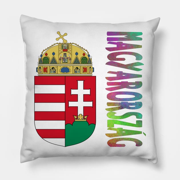 Hungary (in Hungarian) Coat of Arms Design Pillow by Naves