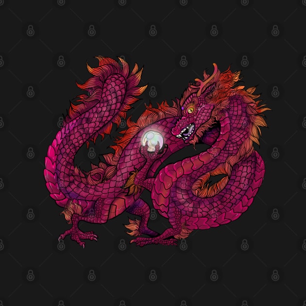 Red Oriental Pearl Dragon by Shadowind