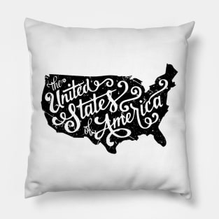 usa map proud independence day by United States of America Pillow