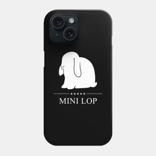 Mini Lop Rabbit White Silhouette Phone Case