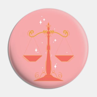 Libra Scales (Pink) Pin