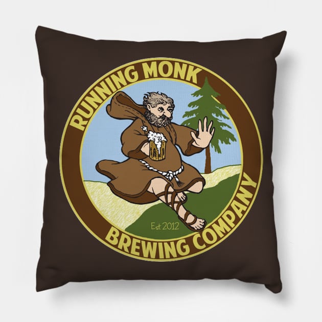 Running Monk Brewing Co Pillow by TheAleRunner