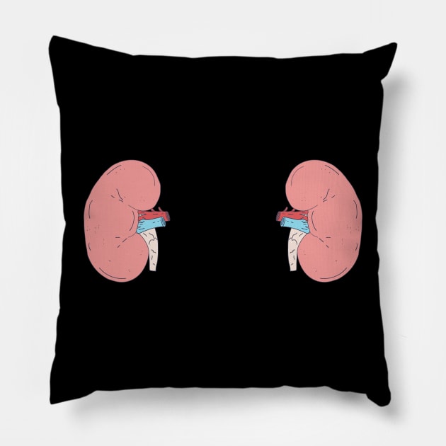 Kidney Transplant - Bean Shaped Graphic - Nephrology Pillow by DeWinnes