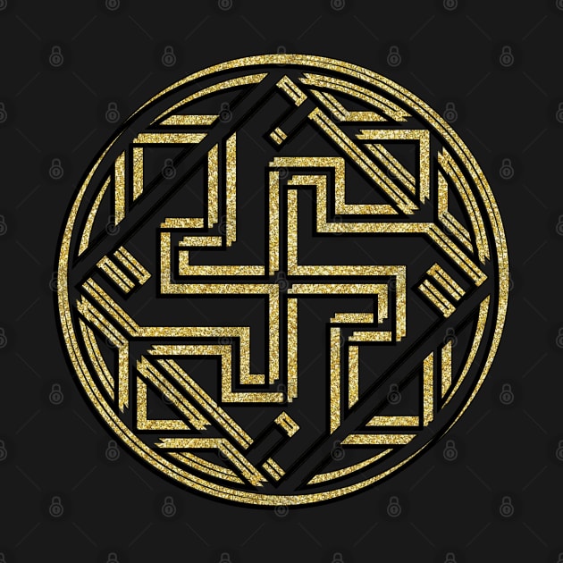 Geometric Celtic Viking Art with Gold by DesignsbyZazz