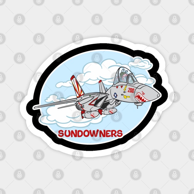 Tomcat Cartoon VF-111 Sundowners Magnet by MBK