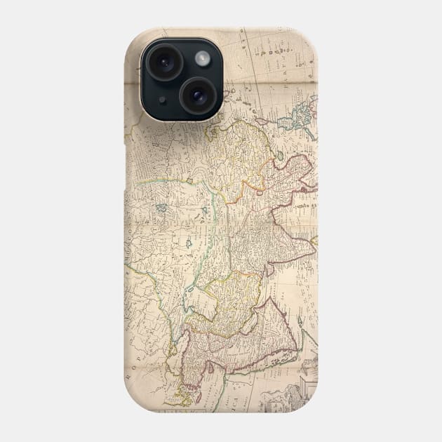 Vintage Map of Asia (1736) Phone Case by Bravuramedia