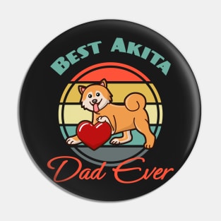 Best Akita Inu Dad Ever Dog puppy Lover Cute Father's day Pin