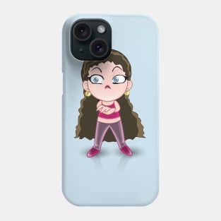 curly hair beautiful brunette girls - cartoon character for young girls (choose your twin) Phone Case