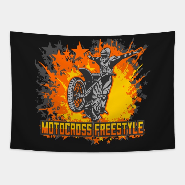 Motocross Freestyle Tapestry by RadStar