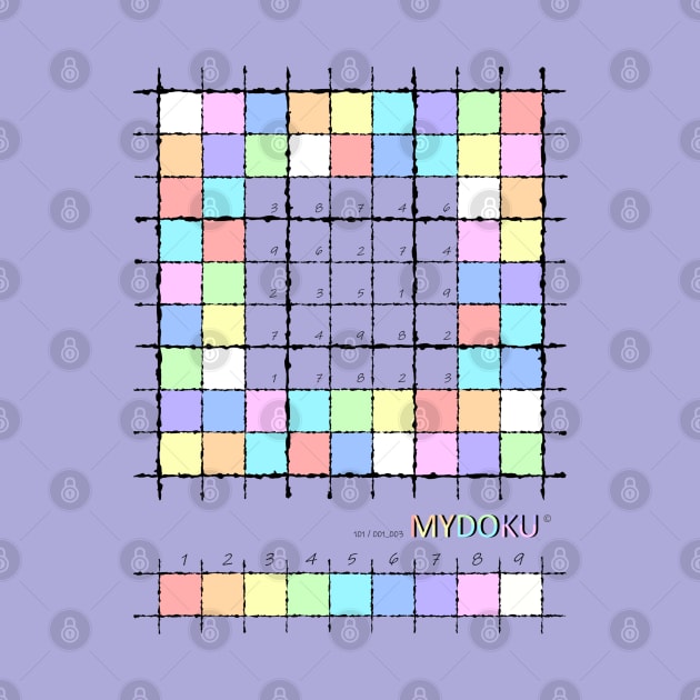Mydoku_101_001_003 _F: Sudoku, Sudoku coloring, logic, logic puzzle, holiday puzzle, fun, away from screen by Mydoku