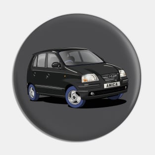 Black Hyundai Amica city car Pin