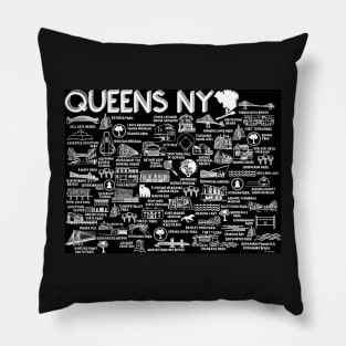Queens NY Map Pillow