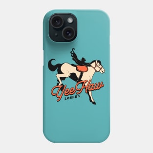 Yee Haw Black Cat in blue Phone Case