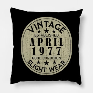 Vintage Established April 1977 - Good Condition Slight Wear Pillow